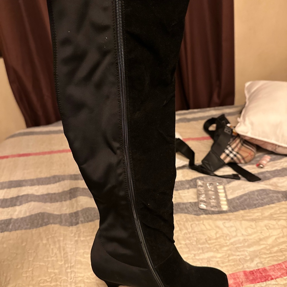 Black brand new suede boots, never been worn. No box.